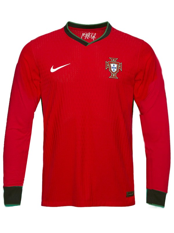 Portugal maillot domicile manches longues uniforme de football premier kit de football pour hommes en haut du maillot de sport coupe d'Europe 2024